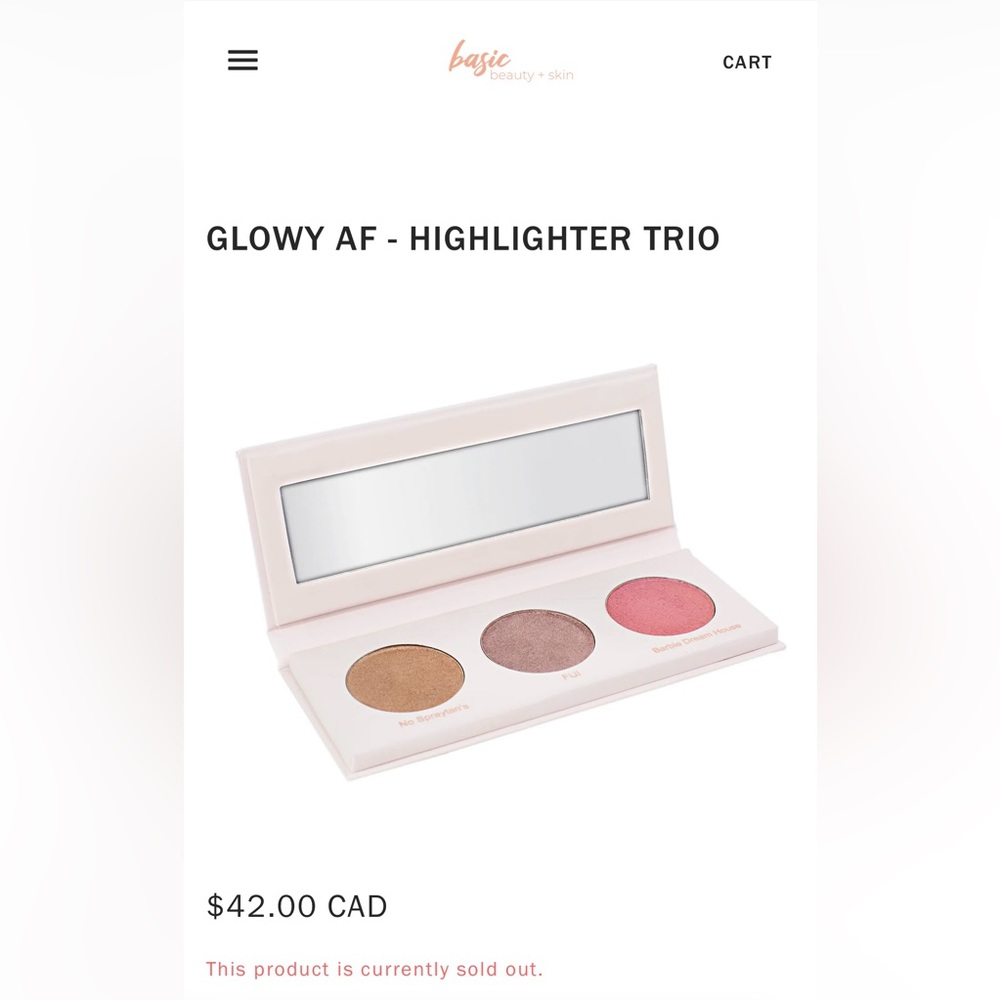 2/$15 BASIC BEAUTY GLOWY AF HIGHLIGHTER TRIO BRAND NEW WITH BOX!
